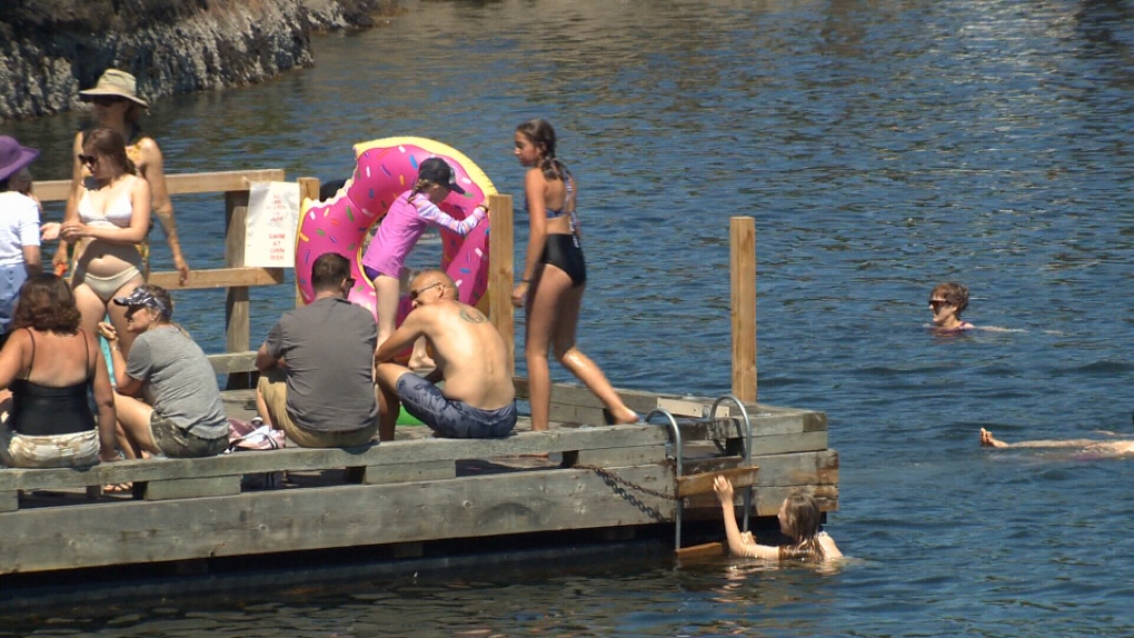 Swimmers enjoying the Gorge during the Swim Fest at Banfield Park. July 22, 2018. (CTV News)