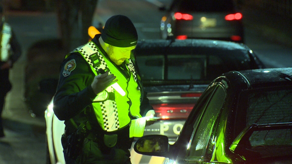Victoria police are seen at a road check in this file photo: (CTV News)