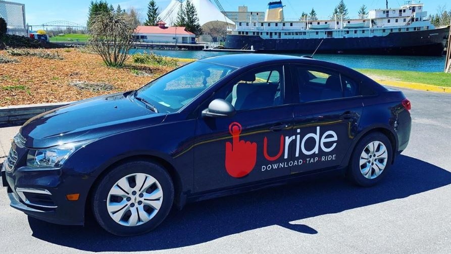 A Uride-branded vehicle is seen in this file photo provided by the company in September 2019.