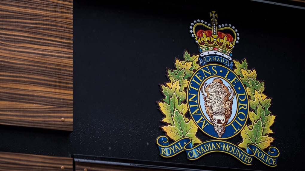 The RCMP logo is seen outside Royal Canadian Mounted Police "E" Division Headquarters, in Surrey, B.C., on Friday April 13, 2018. (THE CANADIAN PRESS/Darryl Dyck)