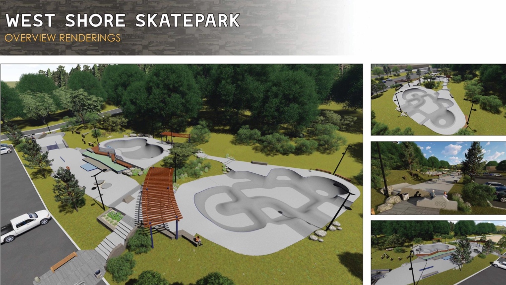 A rendering of the proposed skatepark is shown: (Westshore Skatepark Coalition)