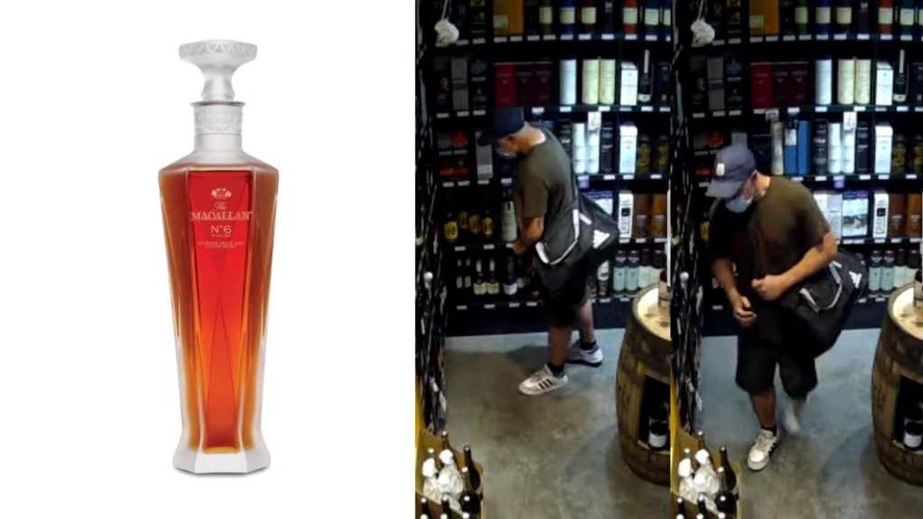Oak Bay police are searching for the stolen whisky and the man who is believed to have swiped the bottle: (Oak Bay Police)