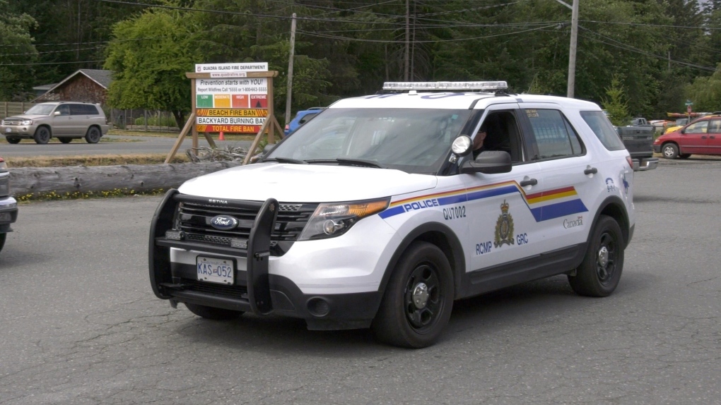 An RCMP vehicle on Quadra Island, B.C. in July 2021. (CTV News)