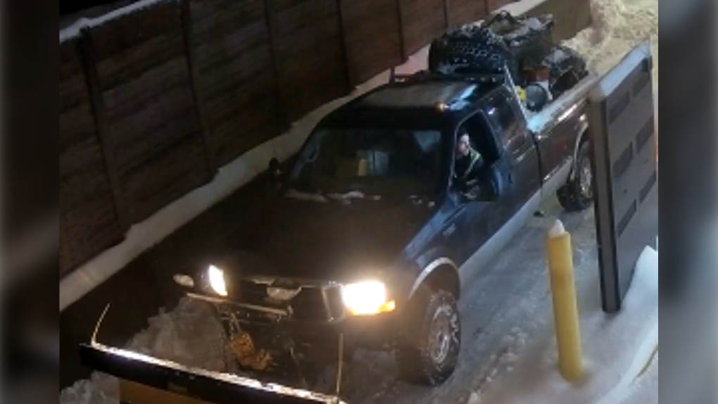 A surveillance camera at a nearby business captured an image of the perpetrator and his vehicle, according to police. (RCMP)