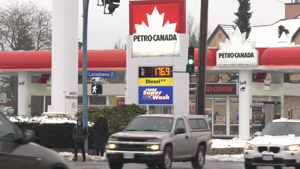 A gas station in the Hillside area of Victoria is pictured: Jan. 7, 2022 (CTV News)