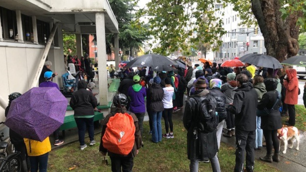A rally was held outside the Ministry of Health building in Victoria Friday to bringing awareness to the overdose crisis in the province.