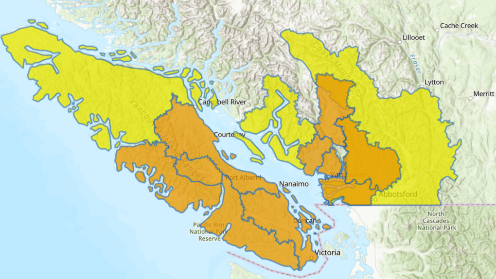 Vancouver Island sees flood watches, rainfall warnings | CTV News