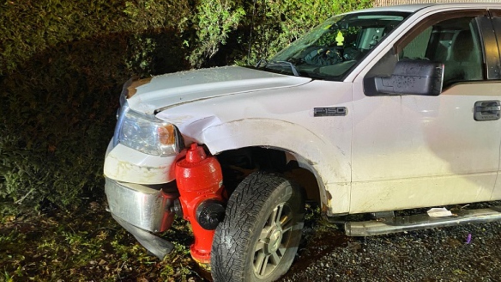 Drunk Driver Crashes Into Langford Fire Hydrant: RCMP | CTV News