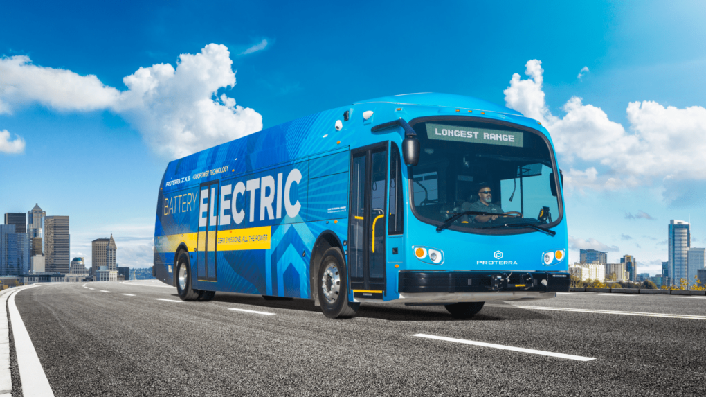 A rendering of the electric bus is shown. (Supplier/Proterra)
