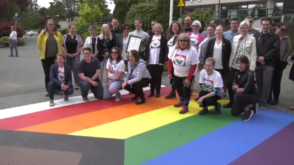 Saanich declared June "Pride Month in Saanich" at a ceremony at Saanich municipal hall on June 1, 2022. (CTV News)
