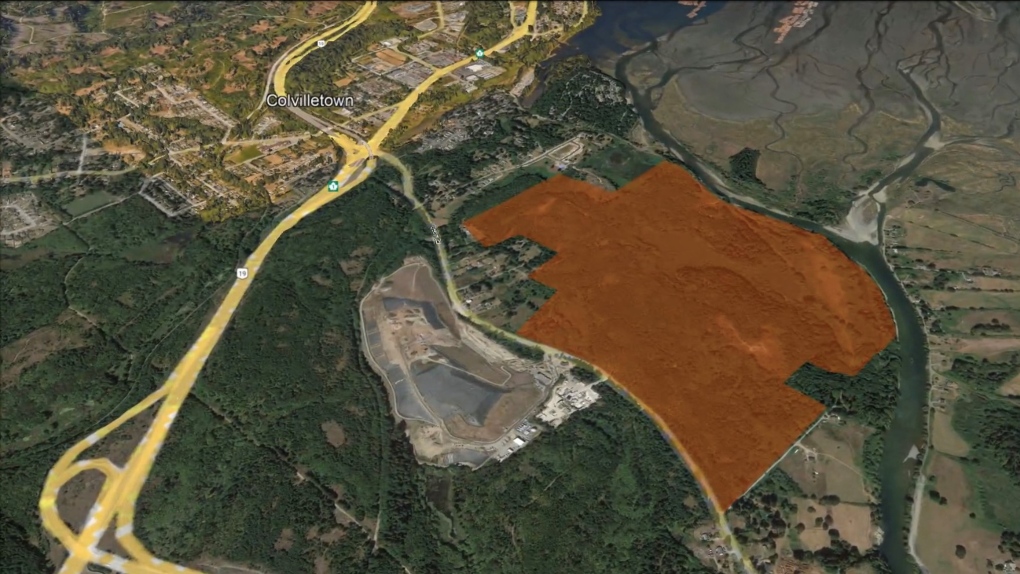 The 263-acre parcel of land runs along Cedar Road, adjacent to the Nanaimo Regional District landfill. (Google Earth)