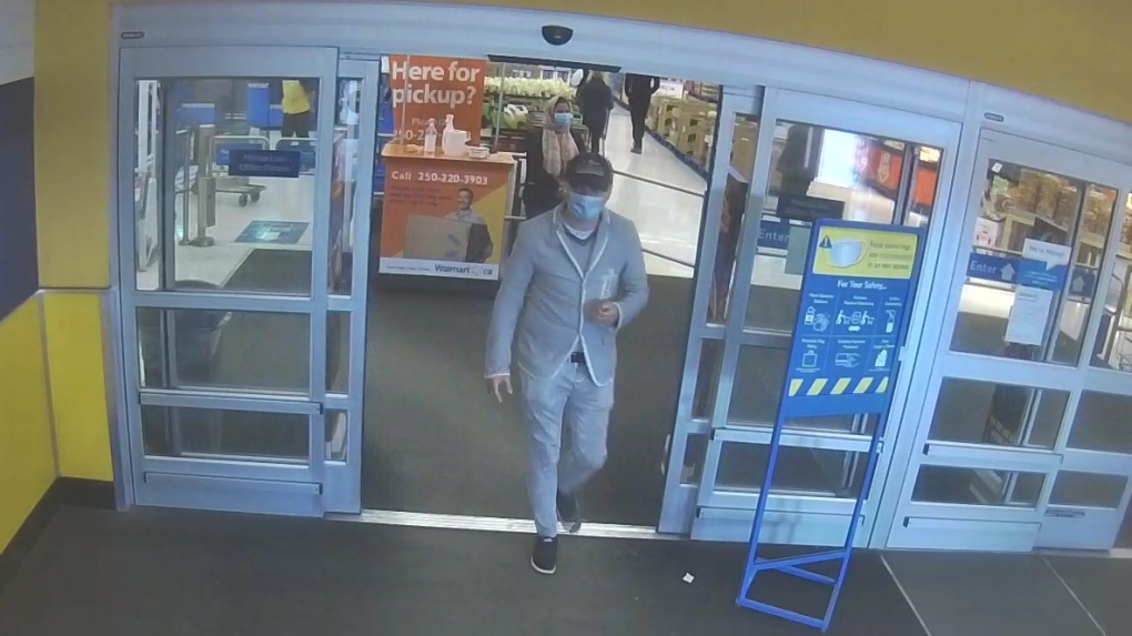 Police are searching for this man who's believed to be involved in a "distraction theft" in Langford, B.C. (West Shore RCMP)
