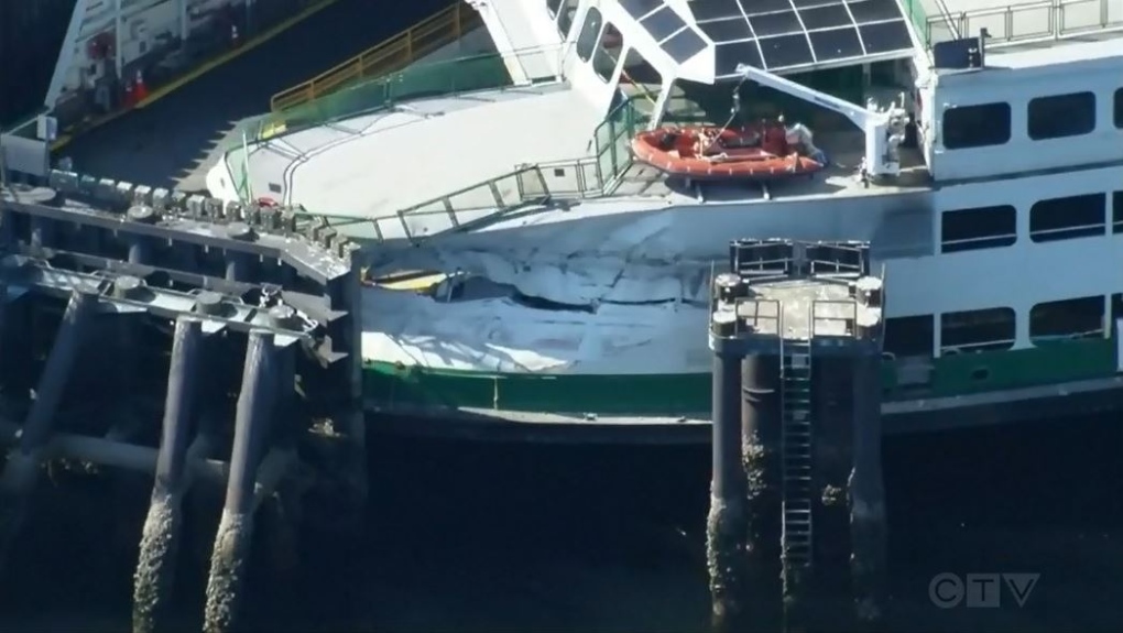 Washington state ferry heavily damaged in crash