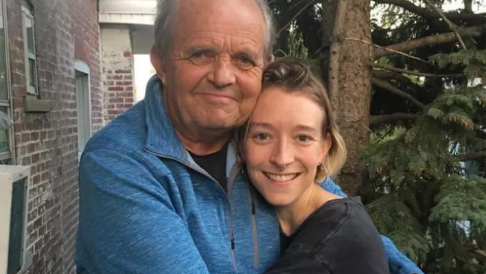 Missing man Scott Graham with daughter Kaiza Graham, who is now in Spain searching for her father. (Supplied) 