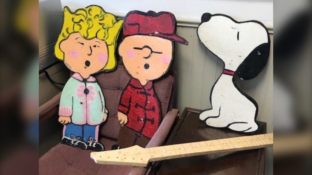 Wooden cut-outs of Charlie Brown, Sally and Snoopy were found Wednesday morning, neatly stacked, in the same place from which they had been taken nine months ago.