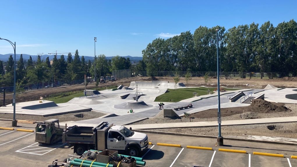 The new skate park section of Topaz Park is pictured. Aug. 8, 2022. (CTV News)