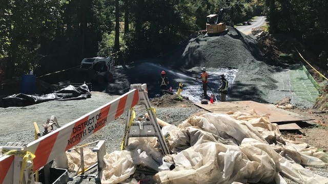 Work is underway to repair a damaged North Saanich, B.C., road and restore the fish-bearing Chalet Creek to a better state than it was before November's flooding. (CTV News)