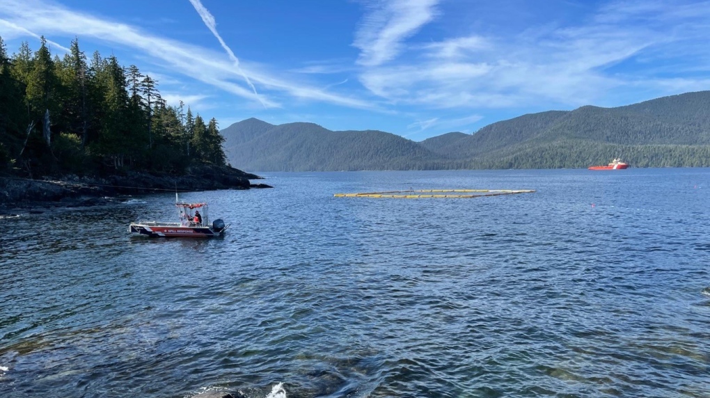 On Sept. 10, the coast guard got a call that the M.V. Island Bay was tilted and unstable on the east coast of Moresby Island in Gwaii Haanas National Park Reserve. (Canadian Coast Guard)
