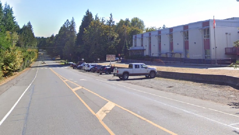 Village Way just outside of Kwalikum Secondary School is pictured. (Oceanside RCMP)