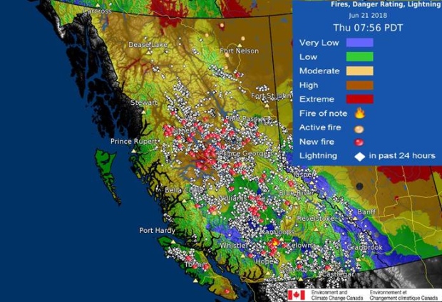 wildfire map bc